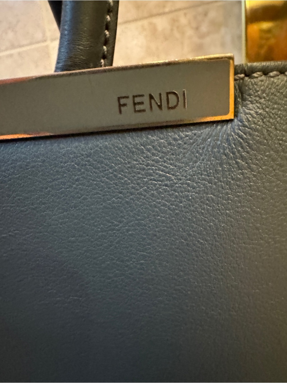 Fendi 2Jours Petite Blue Leather Top-Handle Crossbody Bag - Picture 3 of 16